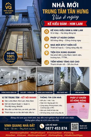 BánNhà mới Trần Xuân Soạn – Ngang 4.4m, chỉ 5.6 tỷ, vị trí đẹp để an cư lâu dài
