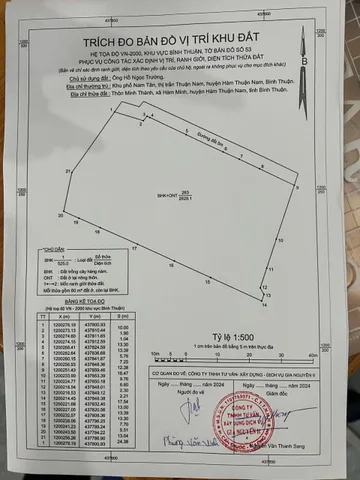 Bán Đất 2980m2 có sẵn 300 m2 thổ cư giá 1.5 tỷ tại Xã Hàm Minh Huyện Hàm Thuận Nam Bình Thuận