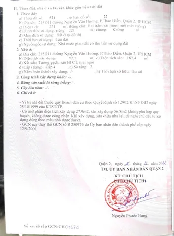 BDS HVL 215D11 Nguyễn Văn Hưởng - Phường Thảo Điền - TP.Thủ Đức