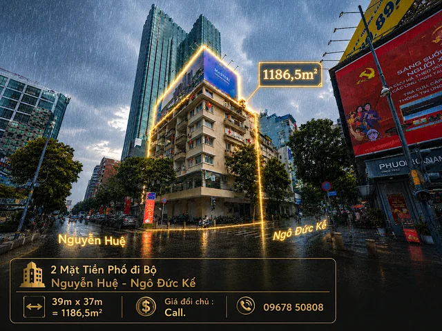 Bán Đất 2 mặt tiền Nguyễn Huệ - Ngô Đức Kế Bến nghé Quận 1 (39 x 37)