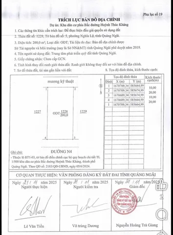 Bán Đất 200m2 có sẵn 200 m2 thổ cư giá 3.5 tỷ tại Phường Nghĩa Lộ Thành phố Quảng Ngãi Quảng Ngãi