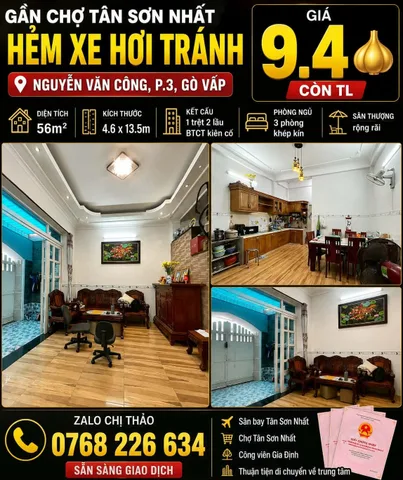 Bán Nhà riêng 56m2 có sẵn 56 m2 thổ cư giá 9.4 tỷ tại - Chọn - Phường 03 Quận Gò Vấp TP. Hồ Chí Minh
