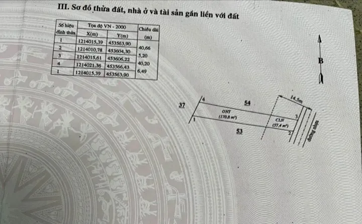 Bán Đất 228m2 có sẵn 171 m2 thổ cư giá 1.4 tỷ tại Xã Hàm Liêm Huyện Hàm Thuận Bắc Bình Thuận