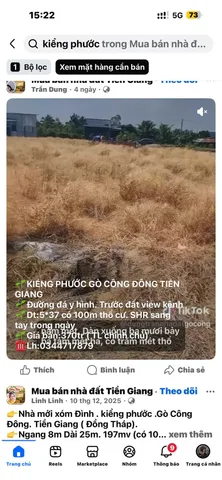 Bán Đất 180m2 có sẵn 100 m2 thổ cư giá 520 triệu tại - Xã Kiểng Phước Huyện Gò Công Đông Tiền Giang