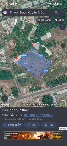 Bán Đất 9707m2 giá 26 tỷ tại Thị trấn Phước Bửu Huyện Xuyên Mộc Bà Rịa - Vũng Tàu