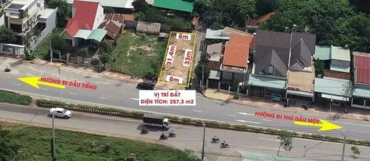 Bán Đất 257m2 có sẵn 75 m2 thổ cư giá 6.7 tỷ tại Phường Hiệp An Thành phố Thủ Dầu Một Bình Dương