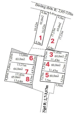 Bán Đất 65.8m2 có sẵn 65.8 m2 thổ cư giá 1.95 tỷ tại - Chọn - Xã Hoa Động.l/h:076.231.9990 e Thúy
