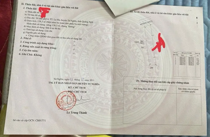 MẶT TIỀN ĐƯỜNG TỪ TY, LA HÀ, QUẢNG NGÃI