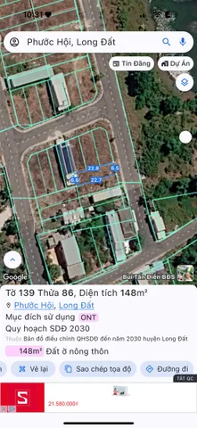 Bán Đất 148m2 có sẵn 148 m2 thổ cư giá 1.99 tỷ tại Xã Lộc An Huyện Đất Đỏ Bà Rịa - Vũng Tàu