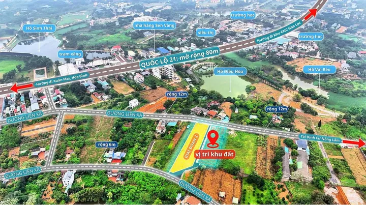 Bán Đất 124.3m2 có sẵn 124.3 m2 thổ cư giá 3.5 tỷ tại Đường Láng Hòa Lạc Xã Phú Cát Huyện Quốc Oai Hà Nội