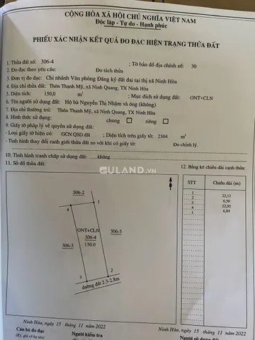 159. 150m 6.5 m x22  2 mặt tiền giá 550 tr đã bán