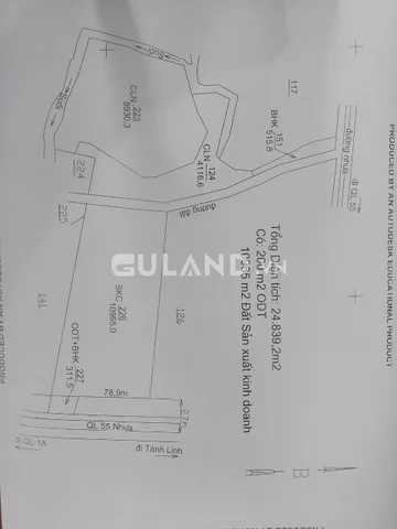Bán đất SKC mặt tiền đường QL55B