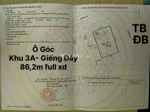 Ô Góc Cổng Chào 3A Giếng Đáy