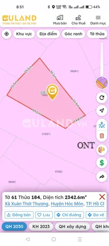 Bán đất 2050m² ngang 1m giá 6,3tỷ tại Xã Xuân Thới Thượng Huyện Hóc Môn