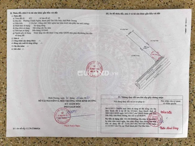 Chủ gửi bán đất mặt tiền Đường Lào Cai phường Chánh nghĩa TP Thủ Dầu Một - Bình Dương