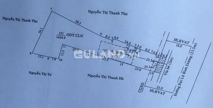 Đất mặt tiền 1470m2 Đại lộ Bình Dương, TP Thủ Dầu Một - Bình Dương