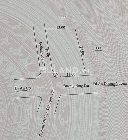 Đất góc ngã 4 đường Võ Văn Tần và hẻm 94 Âu Cơ