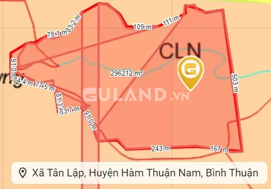 Bán đất 288438m² ngang 400m giá 9 tỷ tại Xã Tân Lập Huyện Hàm Thuận Nam