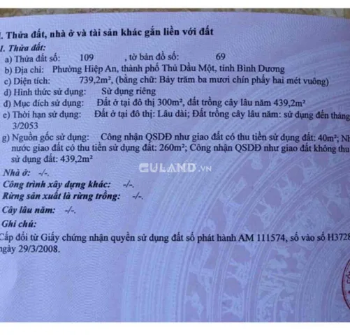 Bán lô góc mặt tiền đại lộ bình dương hiệp an - Thủ Dầu Một - Bình Dương