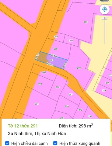 Bán  đất thổ cư 298m² , giá 1.4 tỷ tại, Xã Ninh Sim, Thị xã Ninh Hòa, Khánh Hòa
