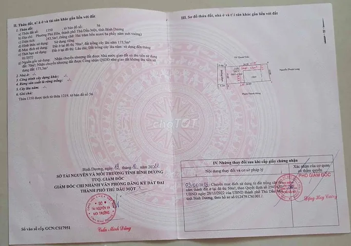 cần bán lô đất hẻm 453 phú hoà tdm bình dương