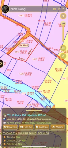 0938.113.403 3,8 sào Đất lúa quy hoạch thổ, sát nhà dân, 2 mặt tiền, cách trung tâm thị xã Ninh Hòa chỉ 1km